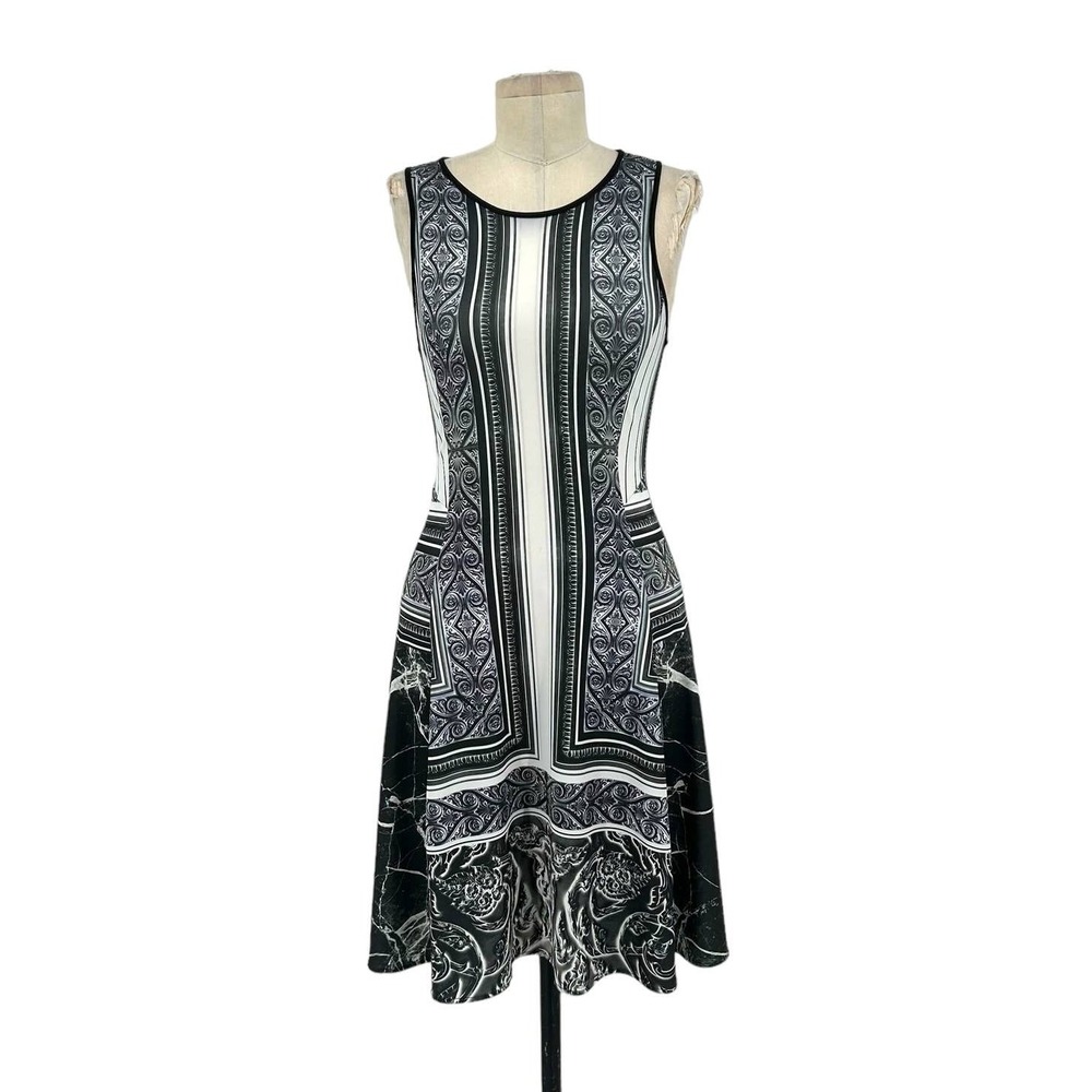 Clover Canyon Etched Marble Gothic Abstract Print Fit and Flare‎ Dress Size XS